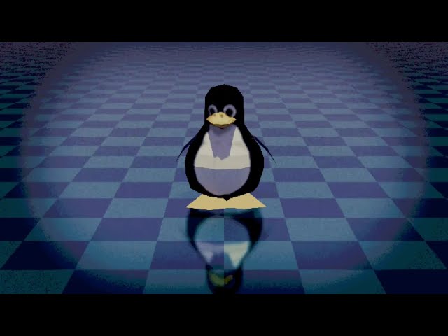 Low poly tux explodes out of nowhere