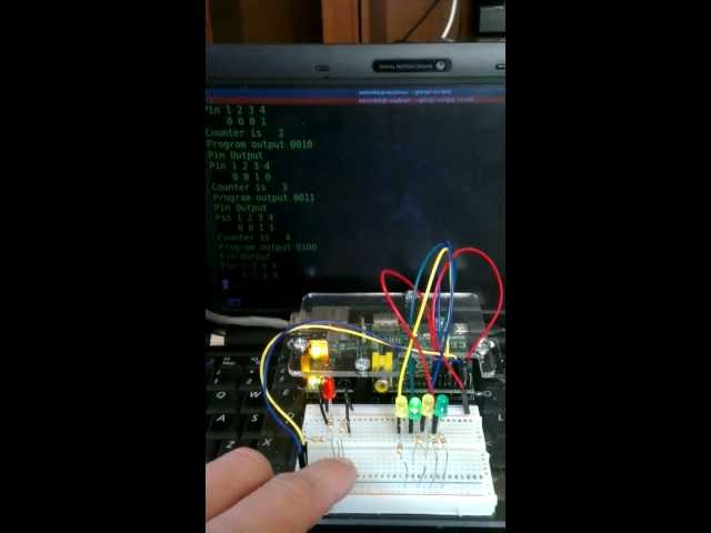 Raspbery Pi led binary counter