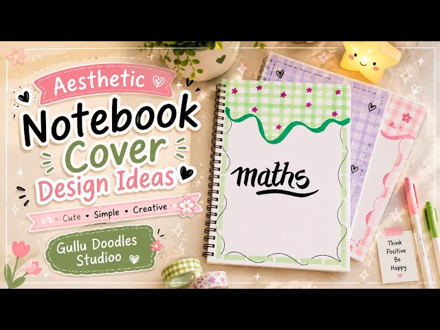 Aesthetic Notebook Cover Design Ideas 📚✨ | Easy DIY School Notebook Cover Decoration #viral