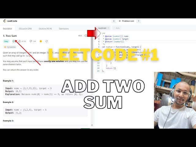Leetcode problem #1, Two Sum.(JavaScript)😍