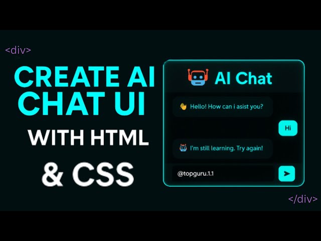chatgpt clone ui | responsive html css javascript website | aI sawal jawab design 2025 @topguru1.1
