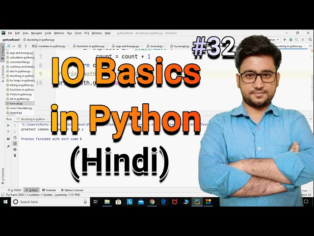 Python IO Basics || Python tutorial for absolute beginners in Hindi || #32