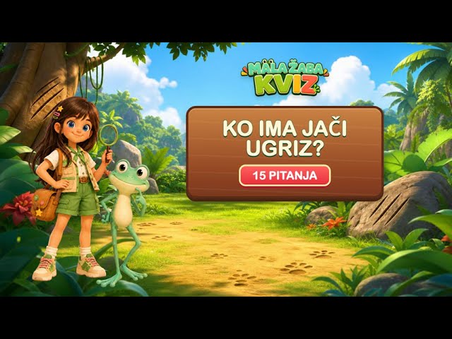 KVIZ ZA DECU 🦷 Ko ima jači ugriz? | 15 zabavnih pitanja | Mala Žaba Kviz