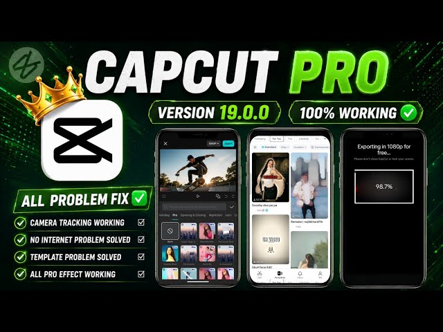 Capcut Pro New Update 19.0.0 | No Internet Problem Fix | Template All Problem Solved 100% Working ✅