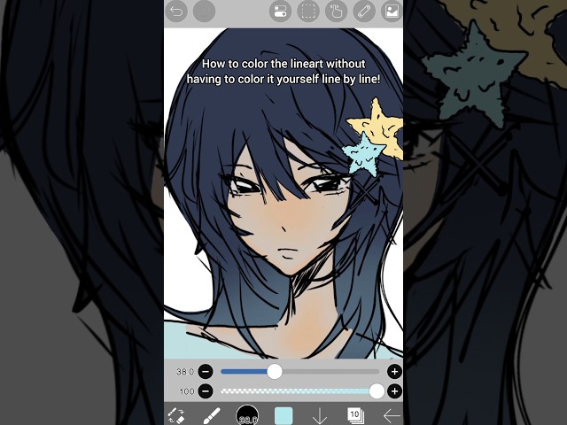 How to color line art~ #ibispaintx #digitalart #tutorial #viral #artist #drawing #fyp #tut #fy #h2h