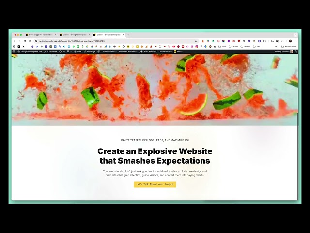 PLAY VIDEO ON SCROLL - GSAP ScrollTrigger Bricks Builder (No plugin)
