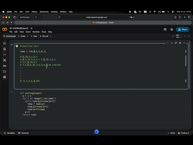 Insertion Sort algoritimi