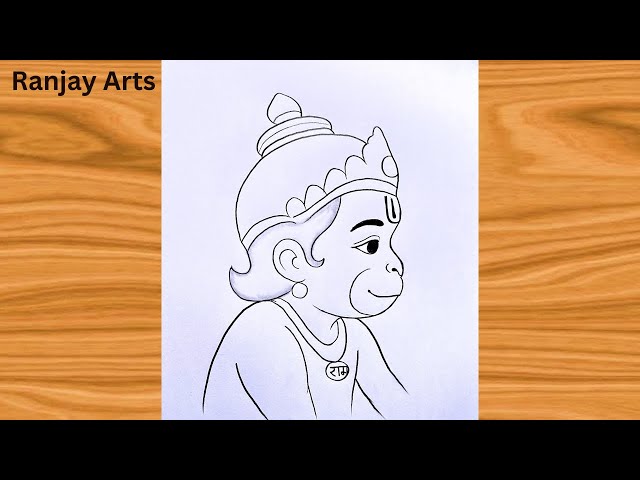 Hanuman Ji Drawing Easy Step-by-Step | Cute Bal Hanuman Drawing Tutorial