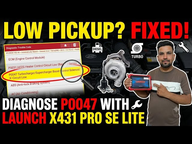 P0047 TROUBLE CODE | LOW PICKUP | LAUNCH X431 PRO SE LITE | DIAGNOSE | TURBOCHARGER ||