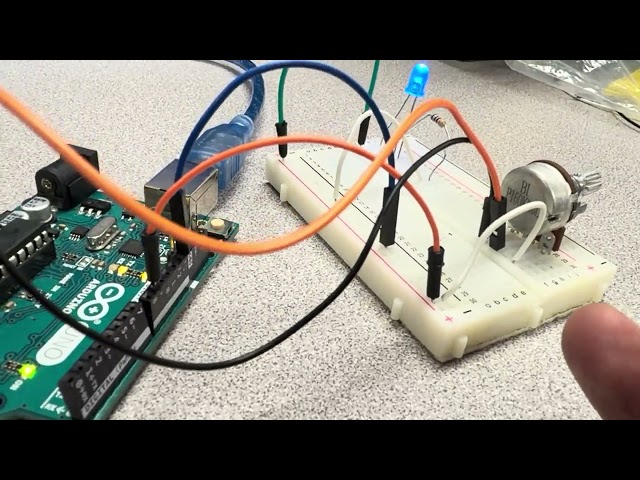 Code and Circuit For Speed Change of a Hearbeat-Like Flash Using Potentiometer on an Arduino