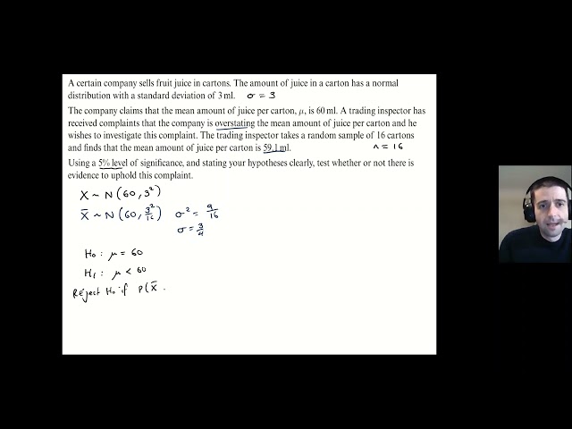 How to conduct a hypothesis test using a normal distribution