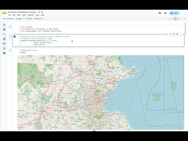 Demostración 1 - Datos geoespaciales con Python usando folium - Longitud y Latitud