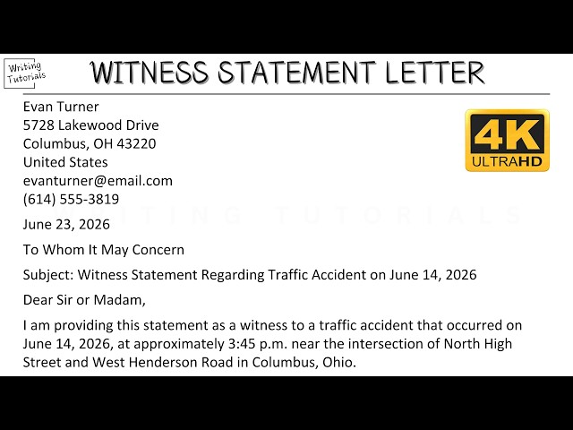 How To Write Witness Statement Letter with Sample and Explanation | Writing Tutorials