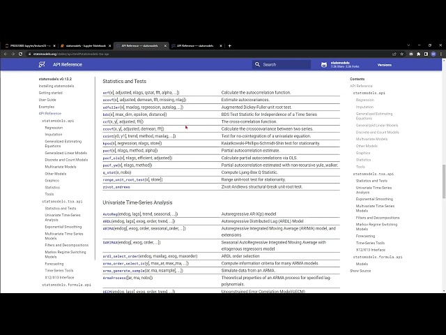 python - statsmodels - overview