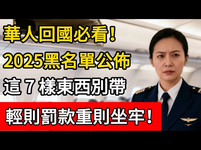 華人回國必看！2025回國入境黑名單公佈，這 7 樣東西給多少錢也別帶，輕則罰款重則坐牢！#科普 #入境 #回国 #中国