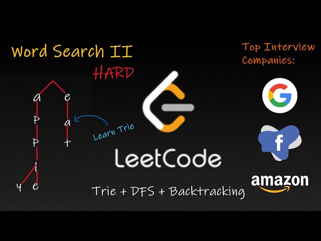 Leetcode #212: Word Search II (DFS + Bactracking + Trie) | Code Explained