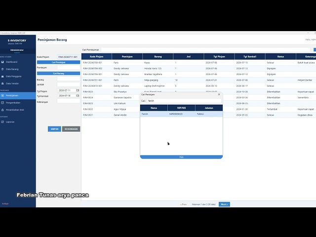 PERANCANGAN SISTEM E-Inventory SARPRAS (SARANA PRASARANA) Berbasis NETBEANS