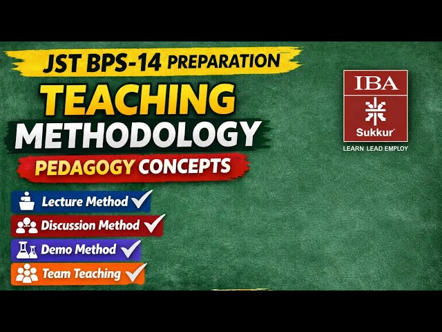 Pedagogy | Teaching Methodology for Junior Science Teacher BPS-14 | JST Preparation 