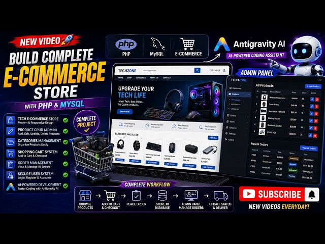 Build a Complete E-Commerce Website with PHP & MySQL | Admin Panel, CRUD & Order Management