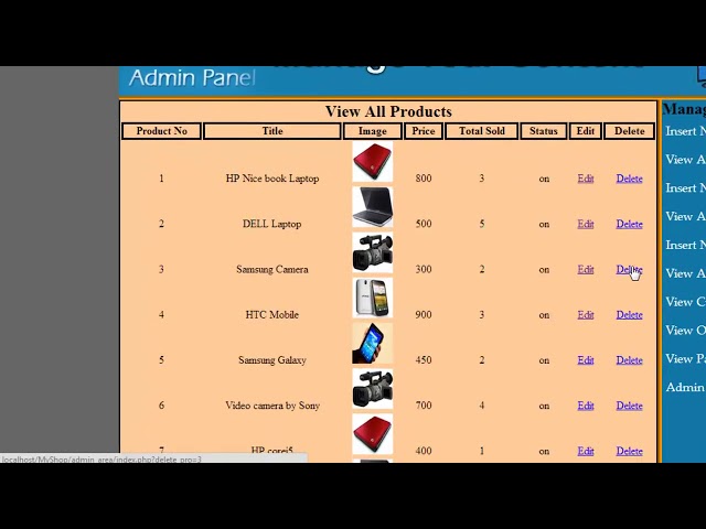 57 E Commerce website in PHP & MySQL in Urdu Hindi part 58 admin panel delete product