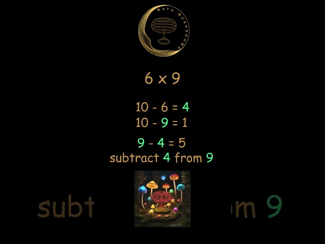 Multiplication Math Trick 6x9. Multiply 6x9.  #maths #mathtricks #math #vedicmaths #mathmushrooms