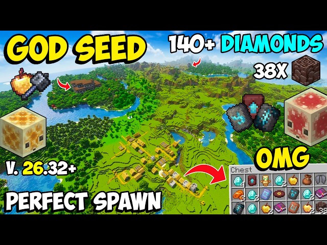 🔥Ultimate [God Seed] For Minecraft 26.33+ Bedrock & PE | Huge Village & Mansion Seed | Sulfur Caves