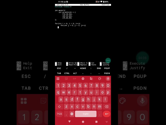 2D array in C programming 