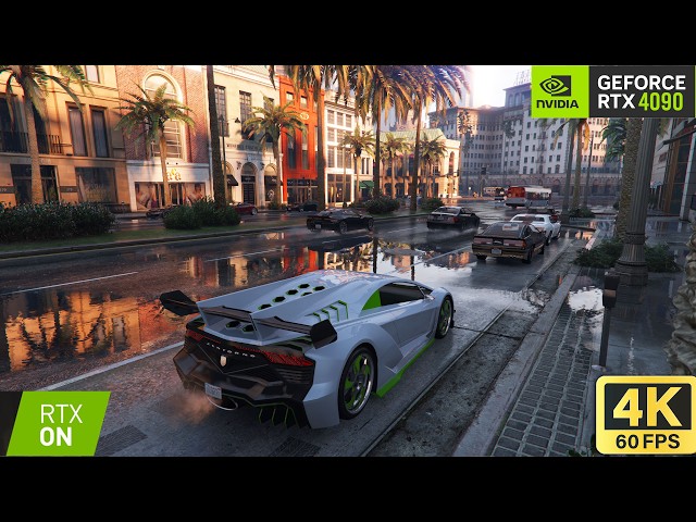 GTA 5 Enhanced UPDATED Ray Tracing  RTX 4090 4K Graphics Gameplay