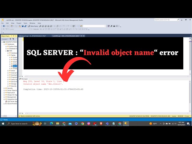 SQL Server : "Invalid object name" ERROR