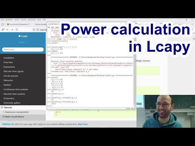 How to use the Lcapy library in Python to calculate the power dissipation of resistors in a circuit?