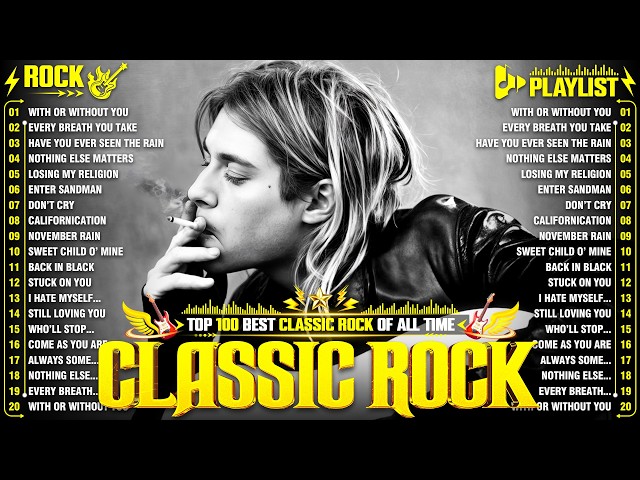 Classic Rock Songs 70s 80s 90s Full Album 🎶 Nirvana, Guns N' Roses, AC/DC, Bon Jovi, Metallica, U2