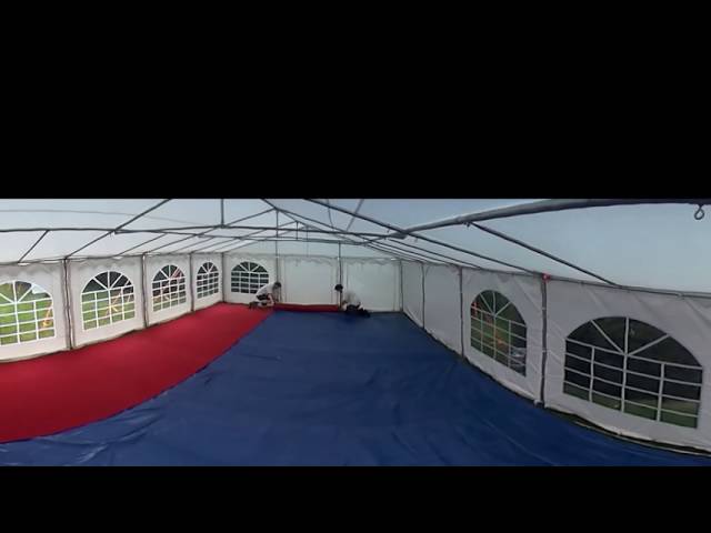 Carpet Laying in 6x12m Commercial DIY Marquee - 360 degree