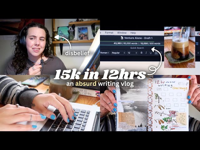 writing vlog 📖✍🏼✨ *writing 15k in 12hrs, writing challenge, #authortube *