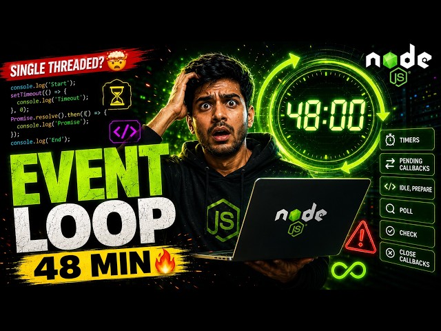 Node.js Event Loop Explained 🔥 48 Min MASTERCLASS (Hindi)