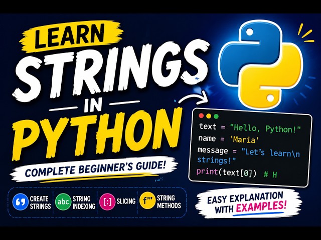 🐍 Python Strings EXPLAINED for Beginners! | Learn Strings Easily 💻