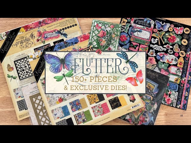 New Graphic 45 Keepsake - Flutter! 150+ Pieces,  Metal Dies & Card Inspiration