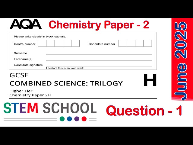 GCSE AQA  Combined Science Chemistry Higher - 2025 - Paper 2 -Question 1