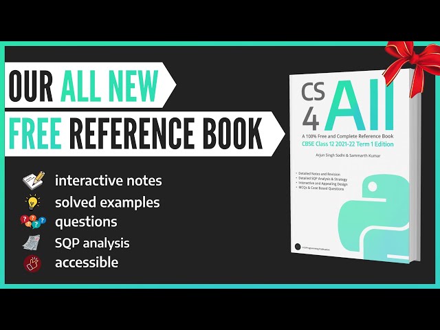 Launching CS4A - A 100% FREE and Complete Reference Book for the CBSE Computer Science Curriculum