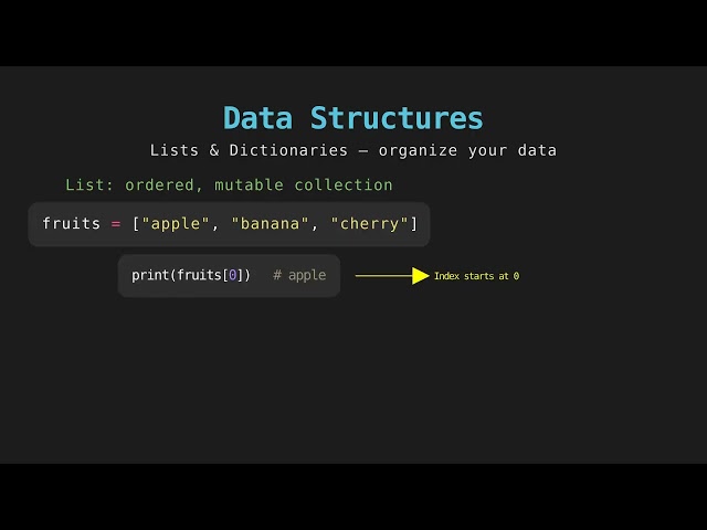 03 - Data Structures: Lists & Dictionaries in Python