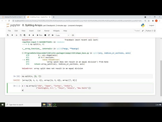 8  Splitting Arrays