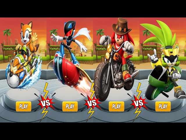 Sonic Forces Speed Battle - Marine the Raccon vs Phantom Sonic, vs Series Knuckles vs Biker Surge