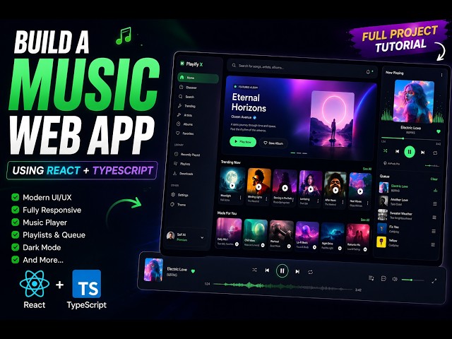 🎵 Build a Music Web App Using React + TypeScript #musicapp #reactjs #coding #webapp
