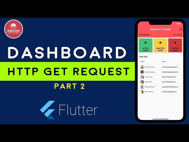 [Flutter] Dashboard Screen with HTTP Get Request | SnippetCoder | LEARN.CODE.CREATE | Video - Part-2