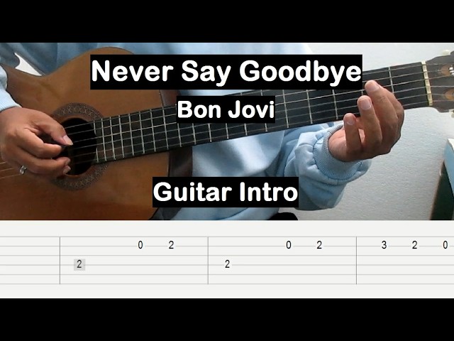 Never Say Goodbye Guitar Tutorial INTRO (Bon Jovi) Guitar Tab Guitar Lessons for Beginners