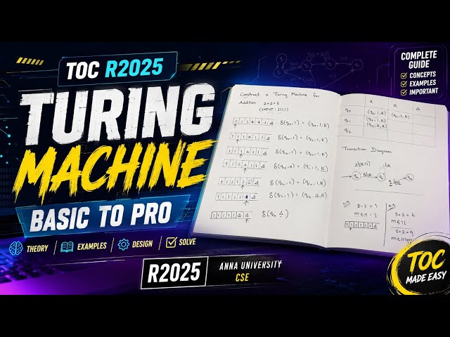 Turing Machine | TOC in Tamil | R2025 | Basic to Pro 🚀 | Complete Concepts & Problems