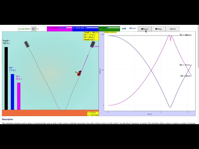 Roller Coaster Simulator JavaScript Simulation Applet HTML5