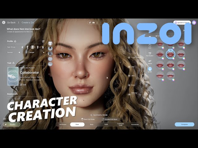 InZOI - Female Character Creation (No Commentary)