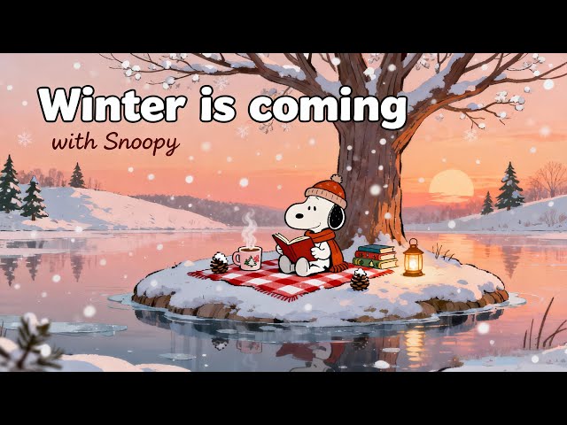 Winter is here with Snoopy ⛄ Winter Jazz Playlist Calm Your Mind