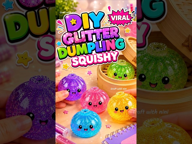 Diy glitter dumpling squishy #art #squishy #viral #tiktok #craft