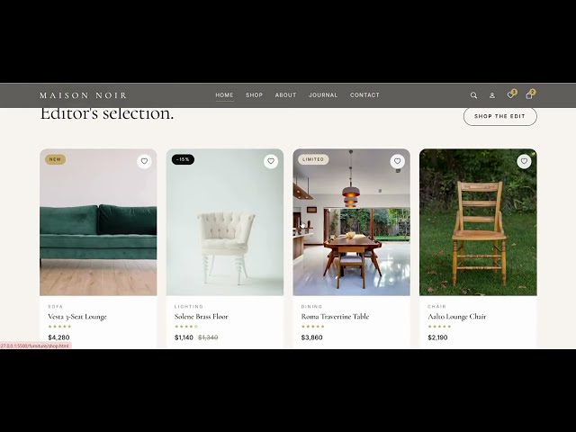Luxury Furniture Website Template | Modern Furniture Store UI Design | HTML CSS #new